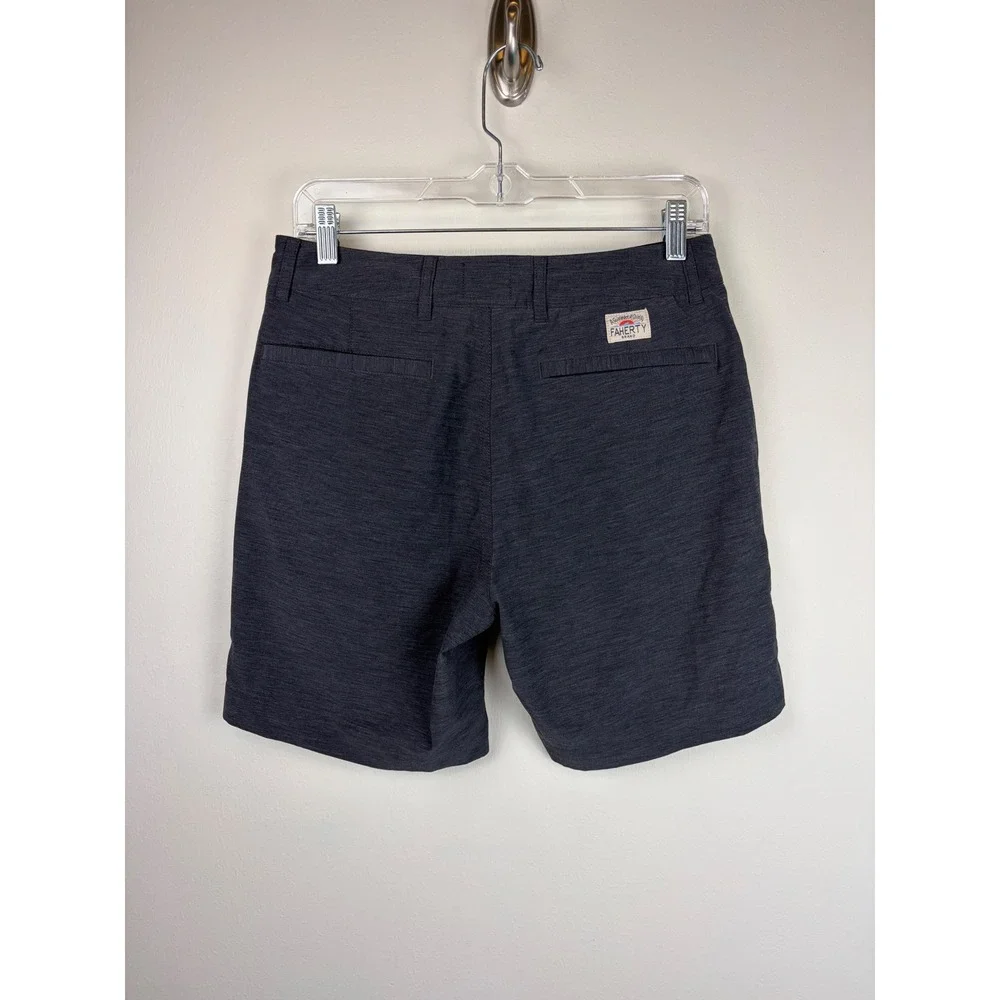 Faherty All Day Shorts 28 Navy Heather Hybrid Stretch 7